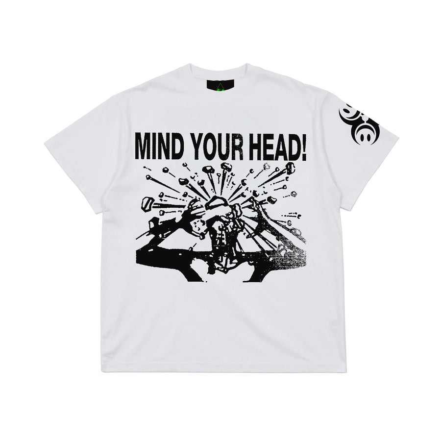 MIND YOUR HEAD T-SHIRT (WHITE)